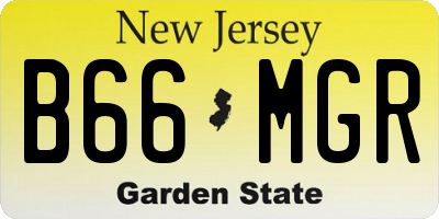 NJ license plate B66MGR