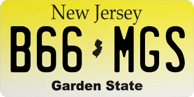 NJ license plate B66MGS