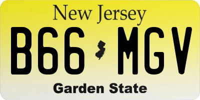 NJ license plate B66MGV