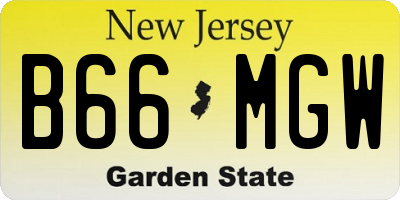 NJ license plate B66MGW