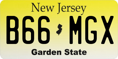 NJ license plate B66MGX