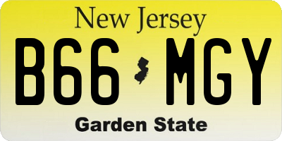 NJ license plate B66MGY