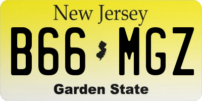 NJ license plate B66MGZ