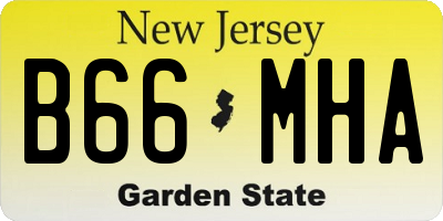 NJ license plate B66MHA