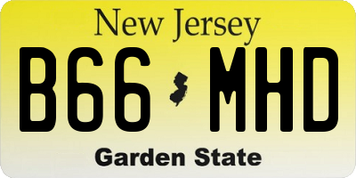 NJ license plate B66MHD