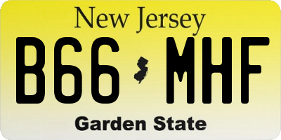 NJ license plate B66MHF