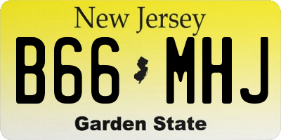 NJ license plate B66MHJ
