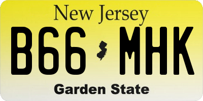 NJ license plate B66MHK