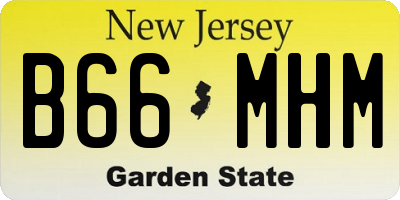 NJ license plate B66MHM