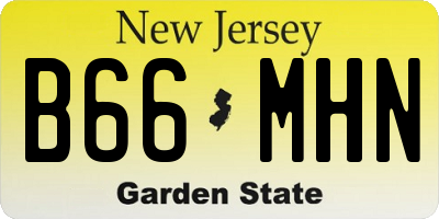 NJ license plate B66MHN