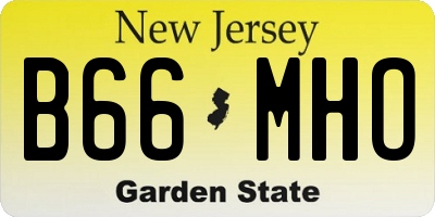 NJ license plate B66MHO