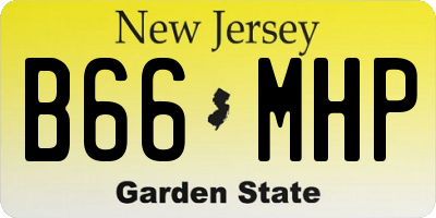 NJ license plate B66MHP