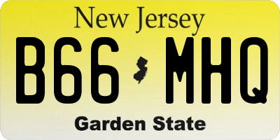 NJ license plate B66MHQ