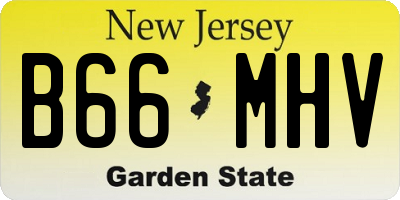 NJ license plate B66MHV