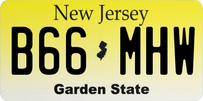 NJ license plate B66MHW