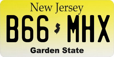 NJ license plate B66MHX