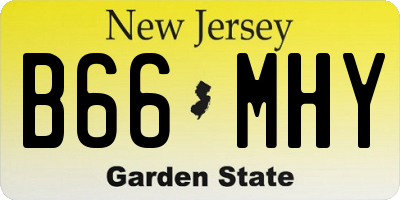 NJ license plate B66MHY