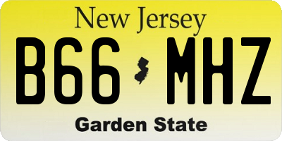 NJ license plate B66MHZ