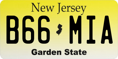 NJ license plate B66MIA