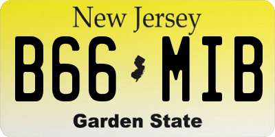 NJ license plate B66MIB