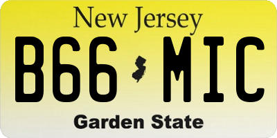 NJ license plate B66MIC