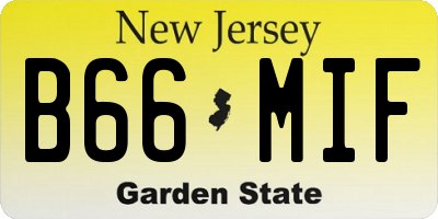 NJ license plate B66MIF
