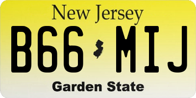NJ license plate B66MIJ