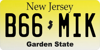 NJ license plate B66MIK