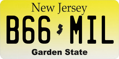 NJ license plate B66MIL