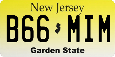 NJ license plate B66MIM