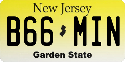 NJ license plate B66MIN