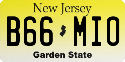 NJ license plate B66MIO