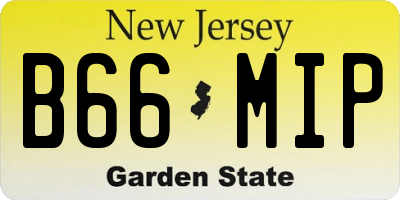 NJ license plate B66MIP