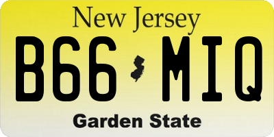 NJ license plate B66MIQ