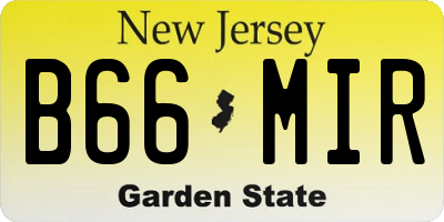 NJ license plate B66MIR