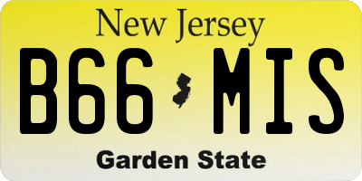 NJ license plate B66MIS