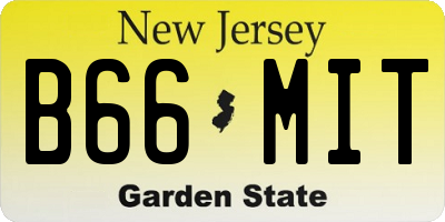 NJ license plate B66MIT
