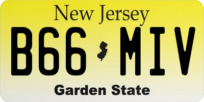 NJ license plate B66MIV