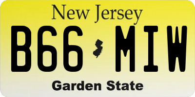 NJ license plate B66MIW