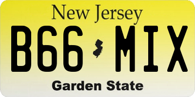 NJ license plate B66MIX