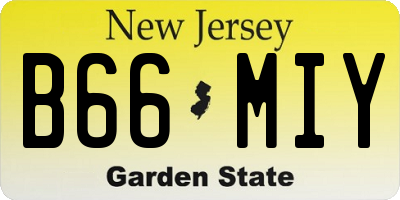 NJ license plate B66MIY