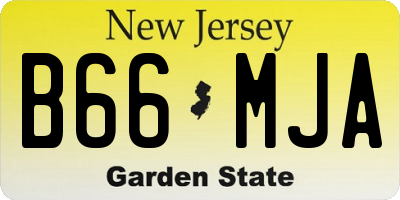 NJ license plate B66MJA