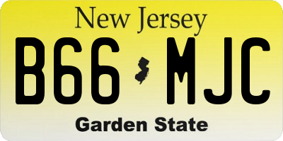NJ license plate B66MJC