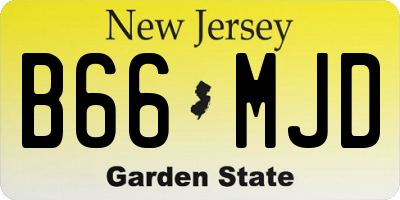 NJ license plate B66MJD