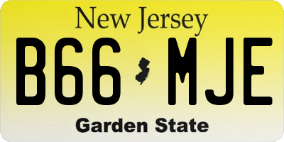 NJ license plate B66MJE