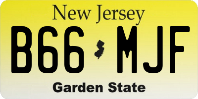 NJ license plate B66MJF