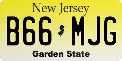 NJ license plate B66MJG
