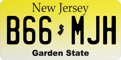 NJ license plate B66MJH