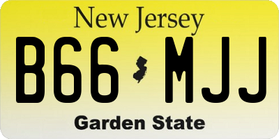 NJ license plate B66MJJ