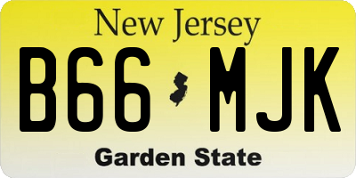NJ license plate B66MJK